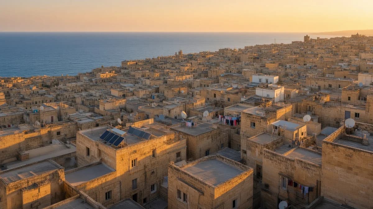Sliema rooftops at golden hour
