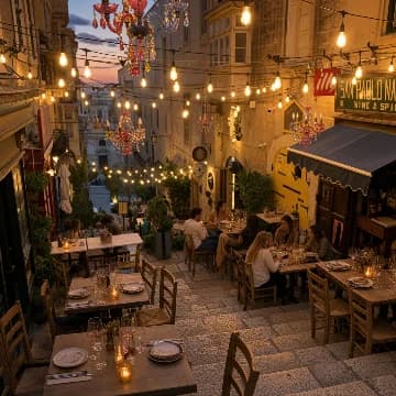 Bar terrace on steps